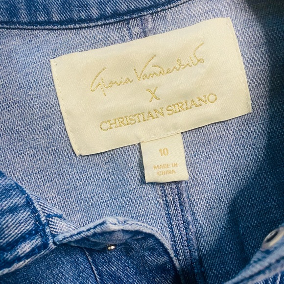 Christian Siriano x Gloria Vanderbilt denim button up dress. - Picture 3 of 5